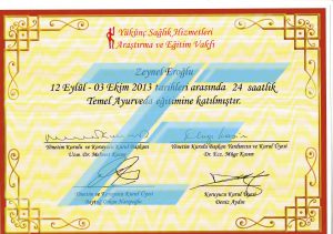 temel ayurveda sertifika Zeynel Eroğlu - Metafizik Uzmanı